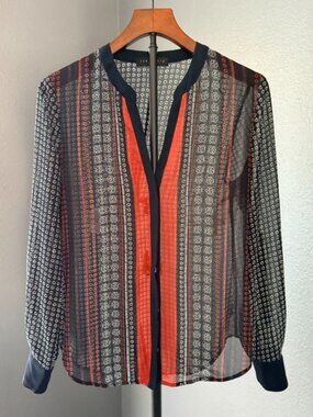 Sanctuary Tribal Border Print Cafe Long Sleeve Blouse-Excellent Condition. XS.